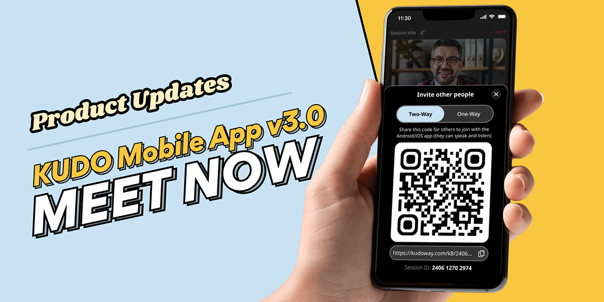 KUDO Mobile App with Meet Now for global communication on-the-go