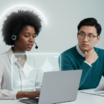 Two professional interpreters working as a team